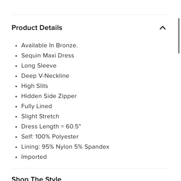 SEQUIN slit max dress long sleeves  bridal promo. Totally lined. - Picture 4 of 4